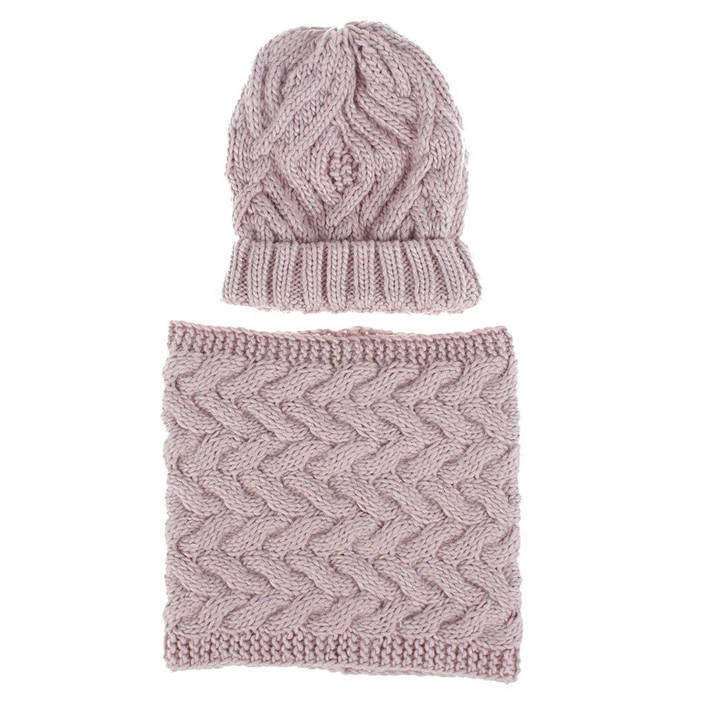 Conjunto de gorro y bufanda czapka i komin tricotin para mujer, gorro grueso de punto liso para invierno, mantener el calor, sombrero pañoleta # E, 2 uds.