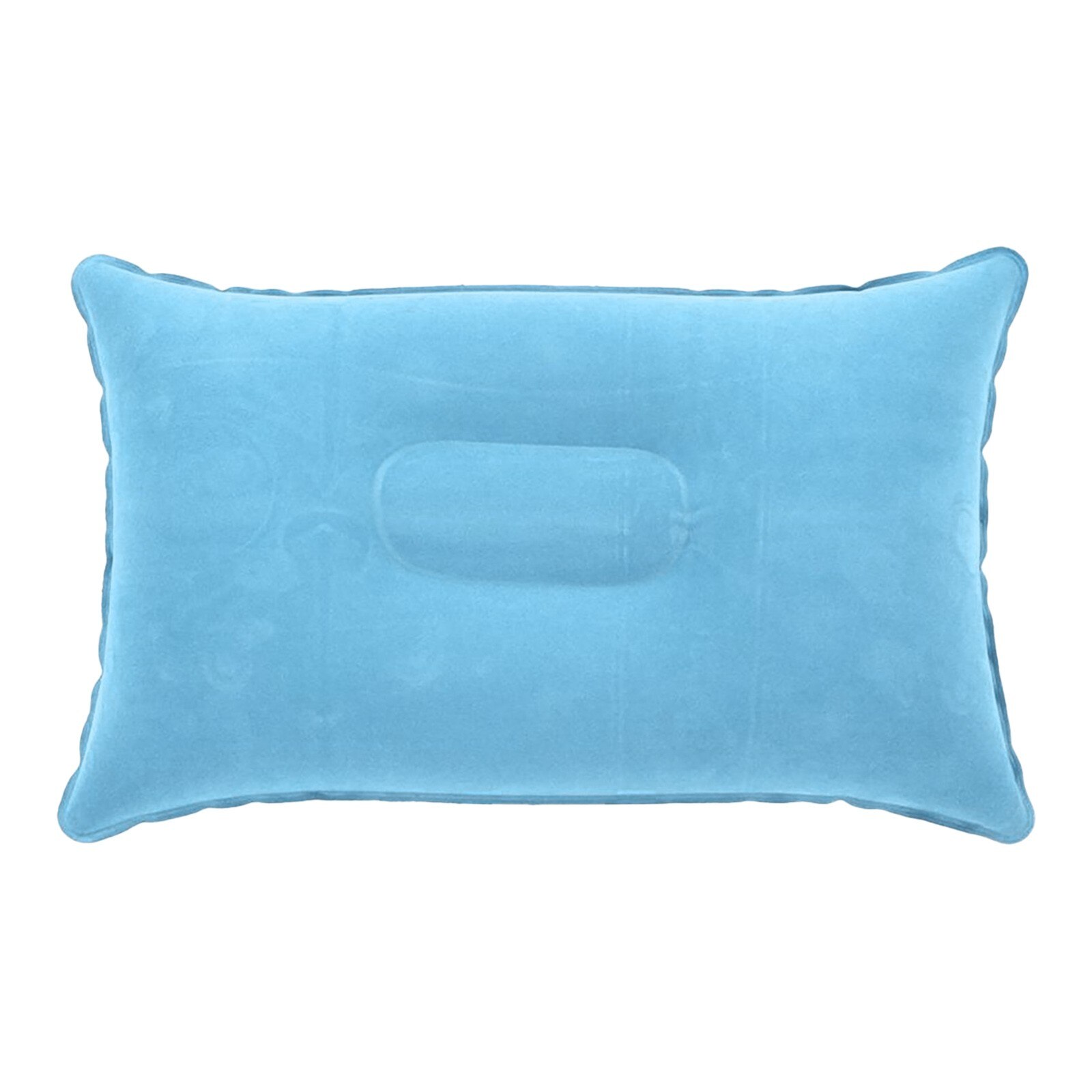 Coussin gonflable Portable de voyage, oreiller de camping, avion de plage, hôtel, repose-tête pour dormir: Light blue 