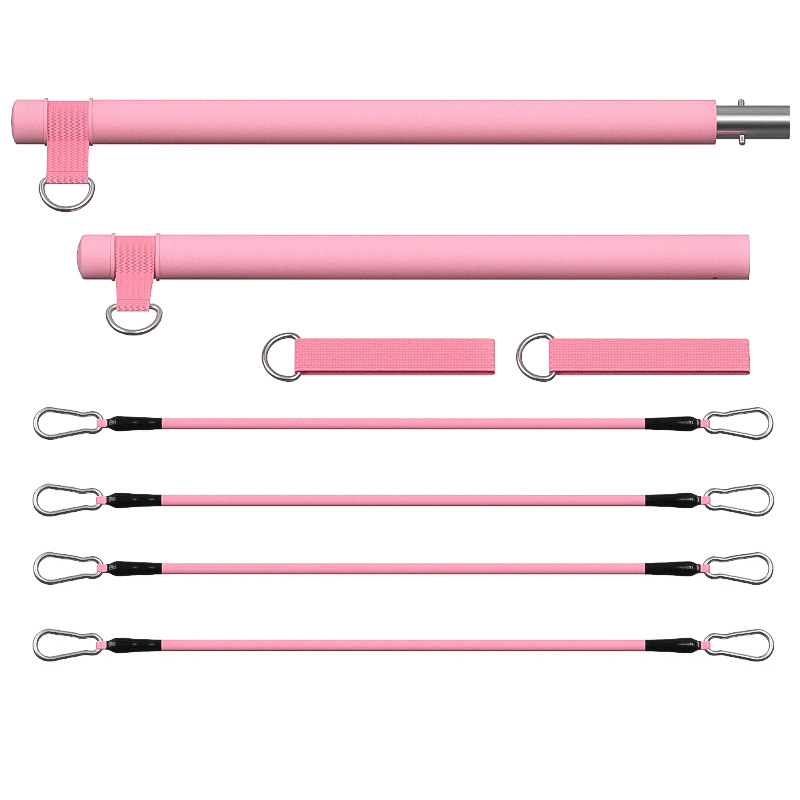 Pilates Kit Met Weerstandsbanden, Multifunctionele Yoga Pilates, Draagbare Home Gym Pilates Weerstandskit Full Body Workouts: Roze