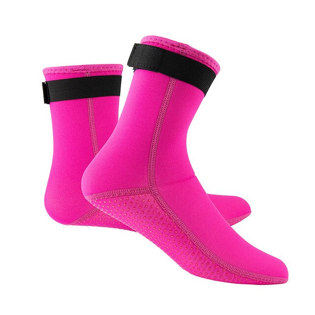 Chaussettes en néoprène 3mm Volley-Ball de Plage Sable Football Chaussettes chaussures de Wading Adapté Pour La Plongée, la Natation, Le Surf, la Plongée En Apnée, Pêche: Rose / XXL