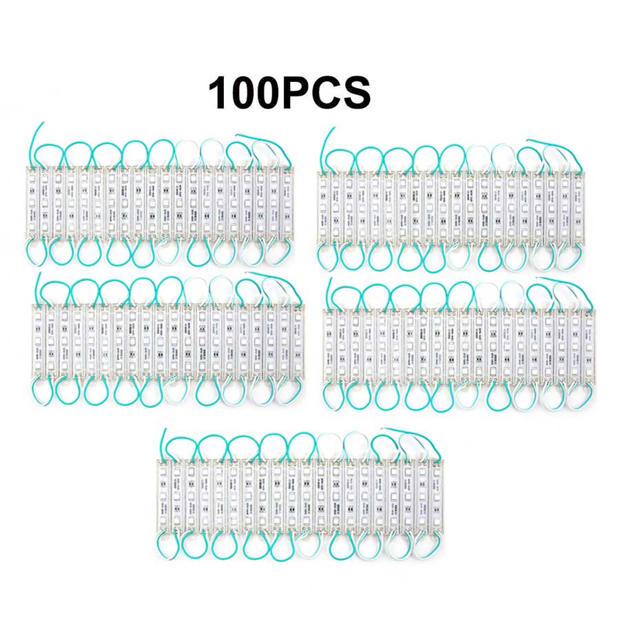 Led Modules Licht Smd 5050 3LED DC12V Waterdichte Advertentie Teken Letters Lamp Storefront Decor Modules Lights Kit Groene Kleur: 100PCS
