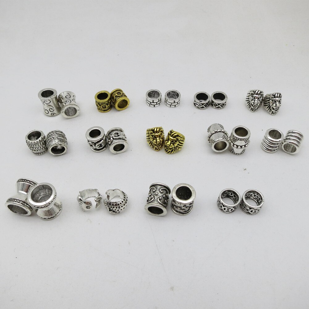 5 stk metal forskellige stilarter viking hår fletning dread skæg dreadlock perler ringe rør til kvinder mænd tilbehør