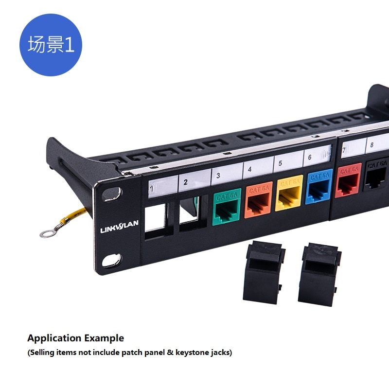Plaque aveugle à cadre Keystone encliquetable, coupleur RJ45 et LC et SC pour panneau de brassage vierge modulaire