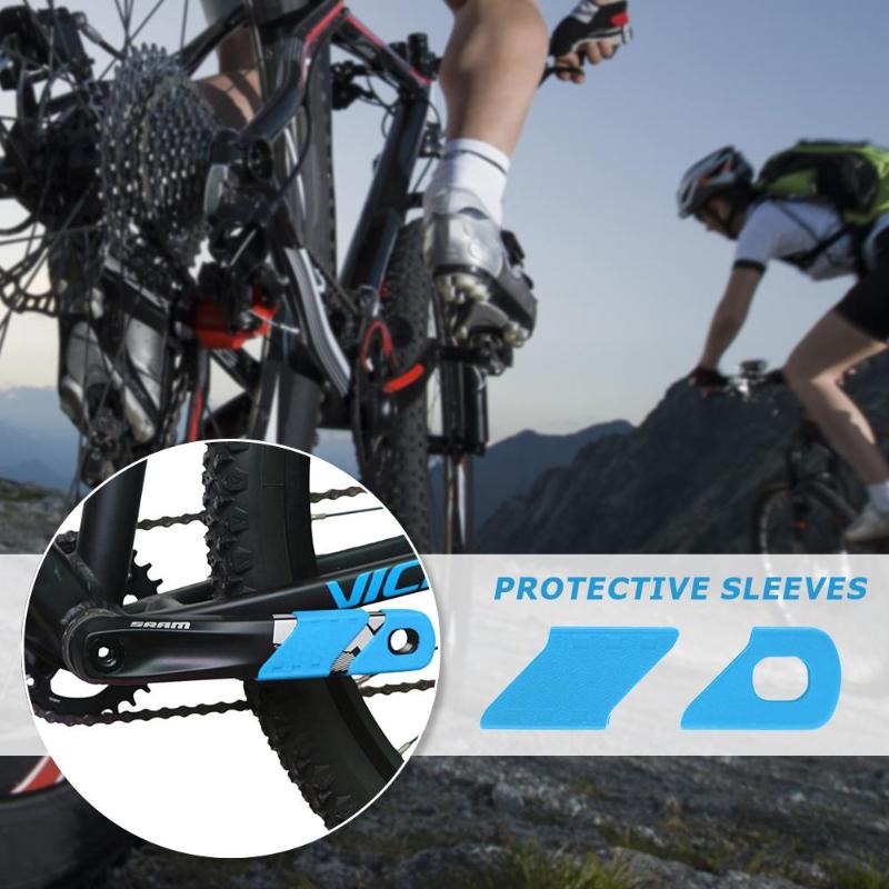 Universal cykel stødsikker krankbeskytter beskyttere cykel mtb anti-slip skive krank beskyttelseshylster dæksel kranksæt beskyttelse
