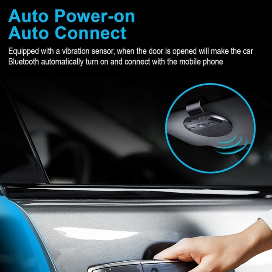 Wireless Bluetooth Car Speaker Handsfree Kit Hands-Free Blue-tooth Multipoint Speaker Phone Sun Visor Blue Tooth Car Accessories