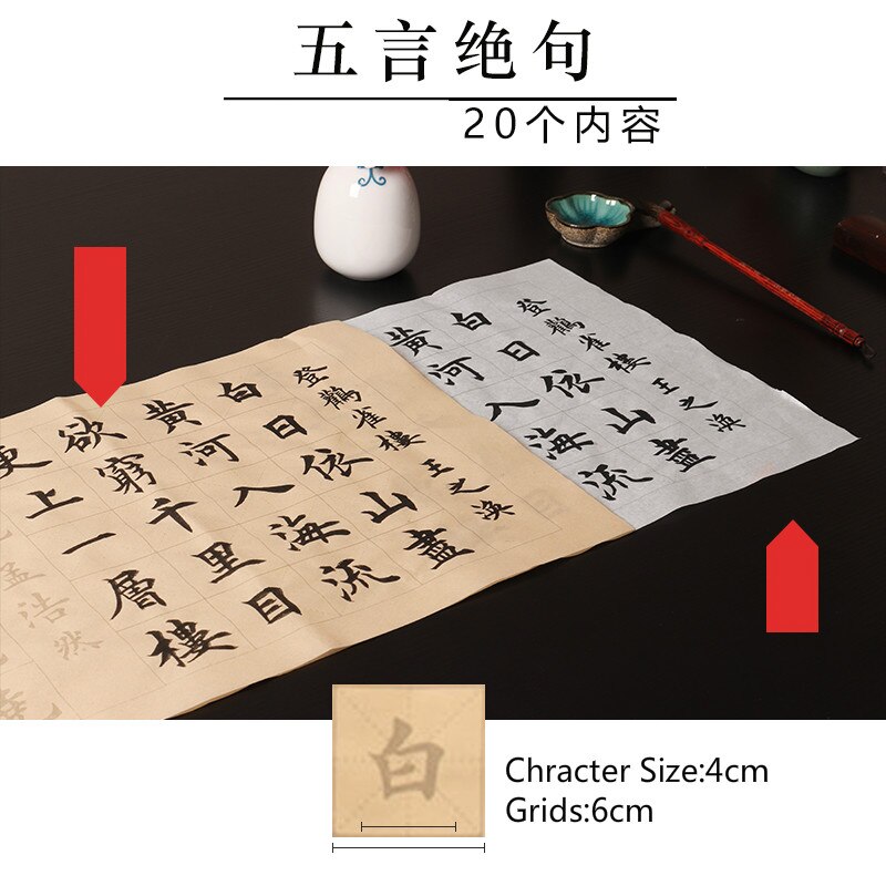 Medium Regular Script Calligraphy Copybook Beginner Chinese Calligraphy Practice Copybooks 40pcs Brush Calligraphie Copybook: E