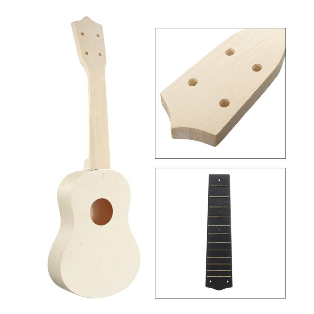 21 Inch Diy Ukulele Set 4 Snarige Akoestische Gitaar Houten Muziekinstrument Sopraan Hawaiian Gitaar Kit Voor Beginners