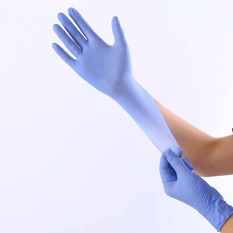 100Pcs/Pack Disposable Nitrile Gloves Waterproof Exam Gloves Ambidextrous Household Cleaning Washing Gloves Anti-Static Gloves