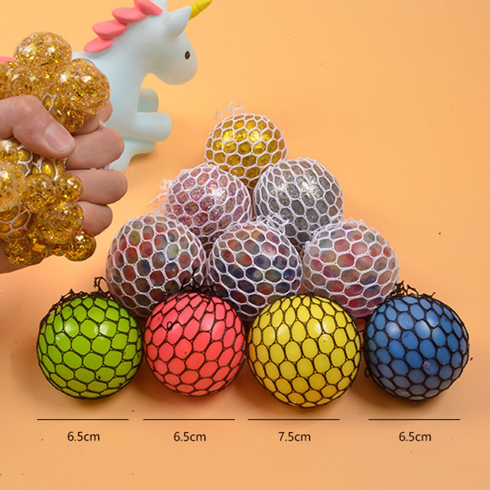 Fancy squishy mesh boll stressavlastning pressa druvkulor handleksak sensoriska roliga leksaksprylar för vuxen och barn  #30