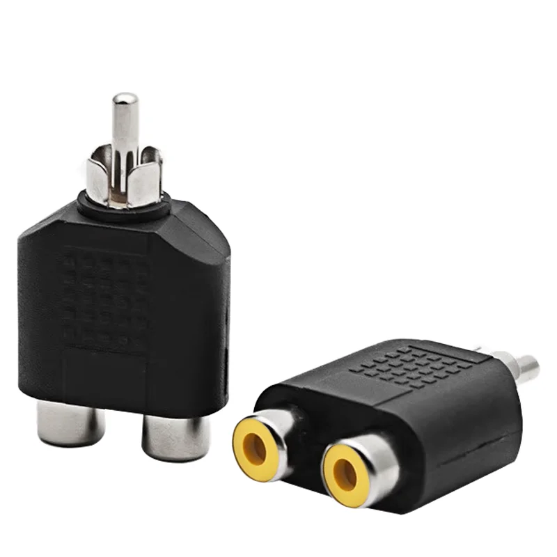 RCA Female Socket Turn 3.5MM Stereo Plug Audio Adapter 6.3MM Stereo Plug To RCA Socket 2 in 1 Stereo Connector ﻿