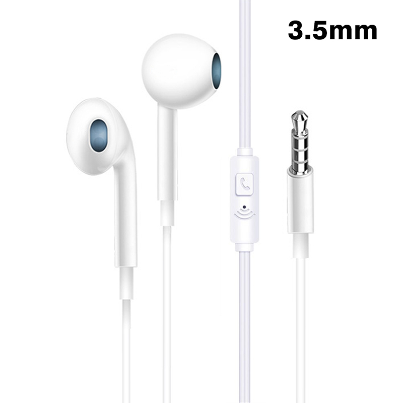 Universal 3.5mm Wired Headphones With Microphone Hands-free Calls Subwoofer Music Earplugs Ergonomic Comfortable 3.5mm Earphones