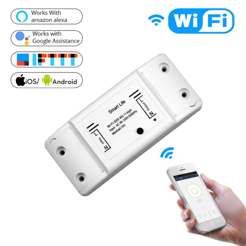 10A Wireless Smart Home WiFi Switch Universal Breaker Smart Life APP Smarthome Timing Light Switch With Alexa Google Home Voice: Default Title
