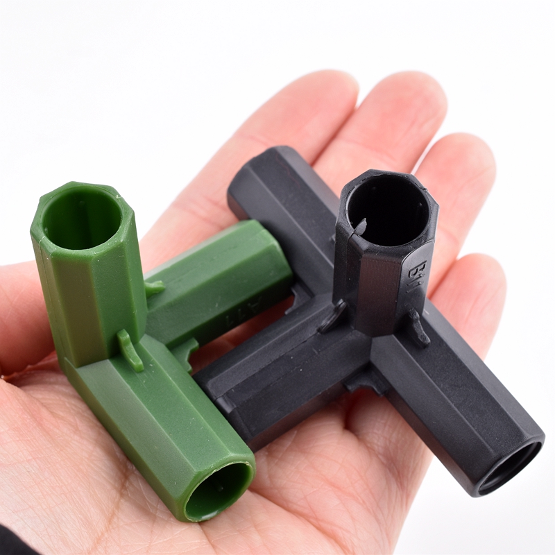 2/10/20 pçs 11mm estufa planta quadro conector jardim tubo suporte haste conjunta plástico afiação canto conexão acessórios de fixação