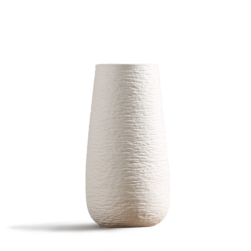 Hvit vase keramikk vase hjemmedekorasjon tilbehør tørr blomst moderne minimalistiske litterære vaser for blomster ev dekorasyon