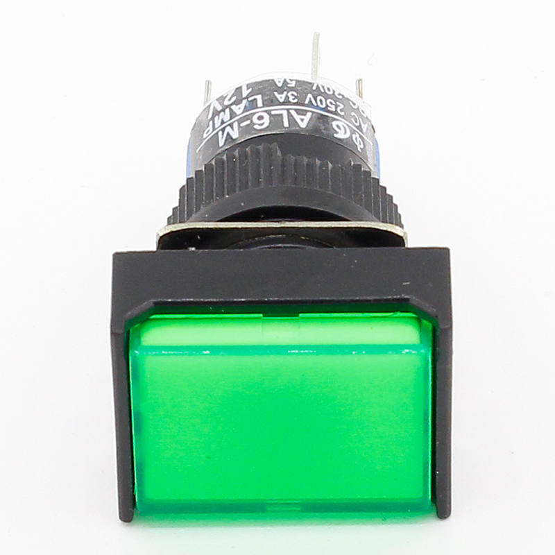 1pcs 16mm Rectangle Momentary push button switch lamp 5pins 12V