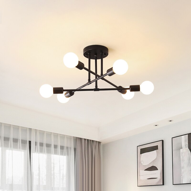 Loftslamper vintage multipel  e27 lampe fod sort/hvid/guld til stue / spisestue / soveværelse led loftslampe