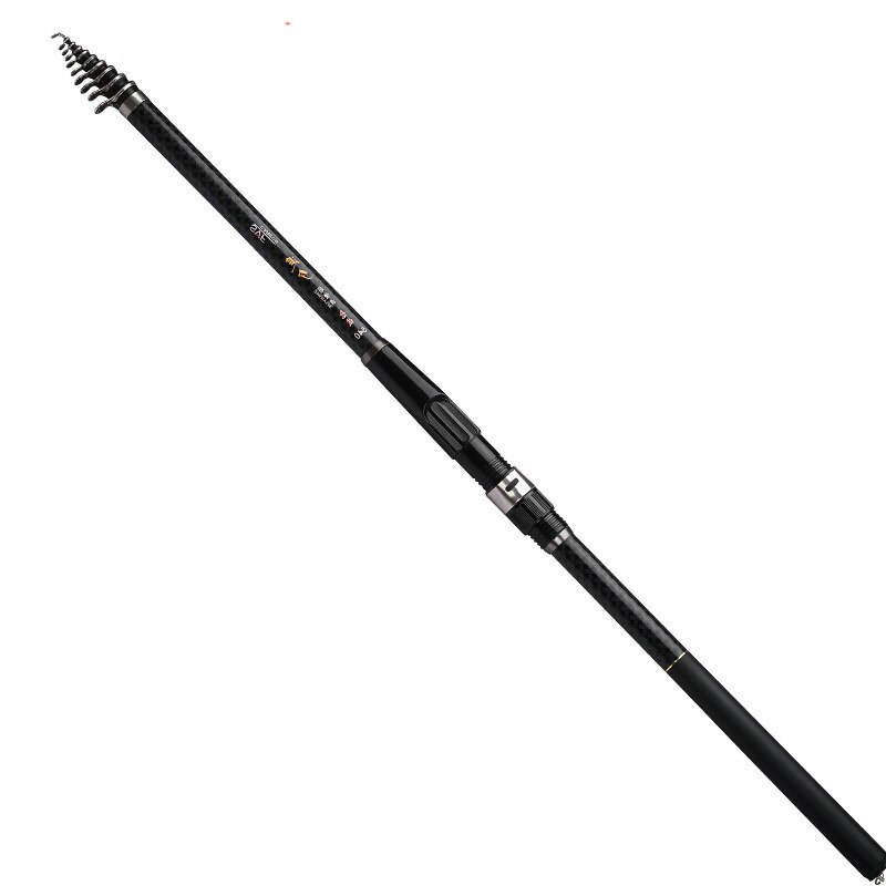 Caña de pescar giratoria telescópica, utensilio de fibra de carbono, ultraligero, resistente, para pesca sobre roca y en el mar, medidas 3,6 m, 4,5 m, 5,4 m, 6,3 m y 7,2 m