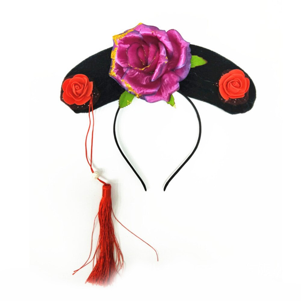 1pc Traditional Qing Dynasty Princess Hat Royal Crown Cap Performance Prop for Kids Adults