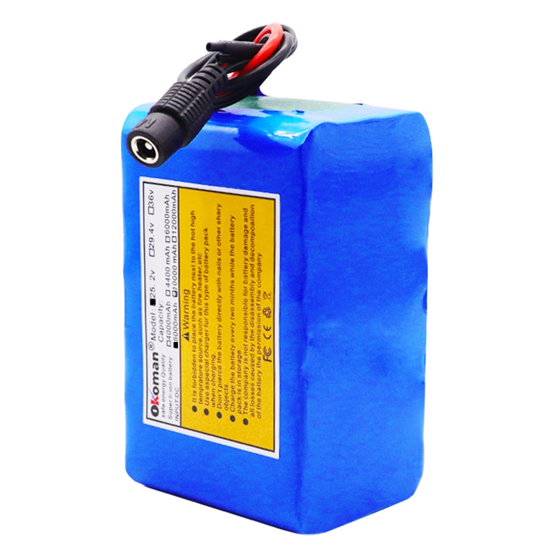 original 24V 8Ah 18650 Battery Lithium Battery 25.2v 8000mAh Electric Bicycle Moped /Electric/Li ion Battery Pack with charger
