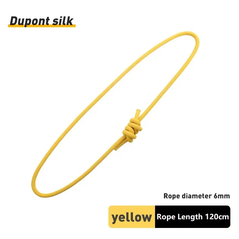 Cuerda Prusik de 6mm para exteriores, accesorio de 120cm de longitud, cuerda duradera resistente al calor, poliéster, nailon, Kevlar, cuerda de escalada en roca: Plata
