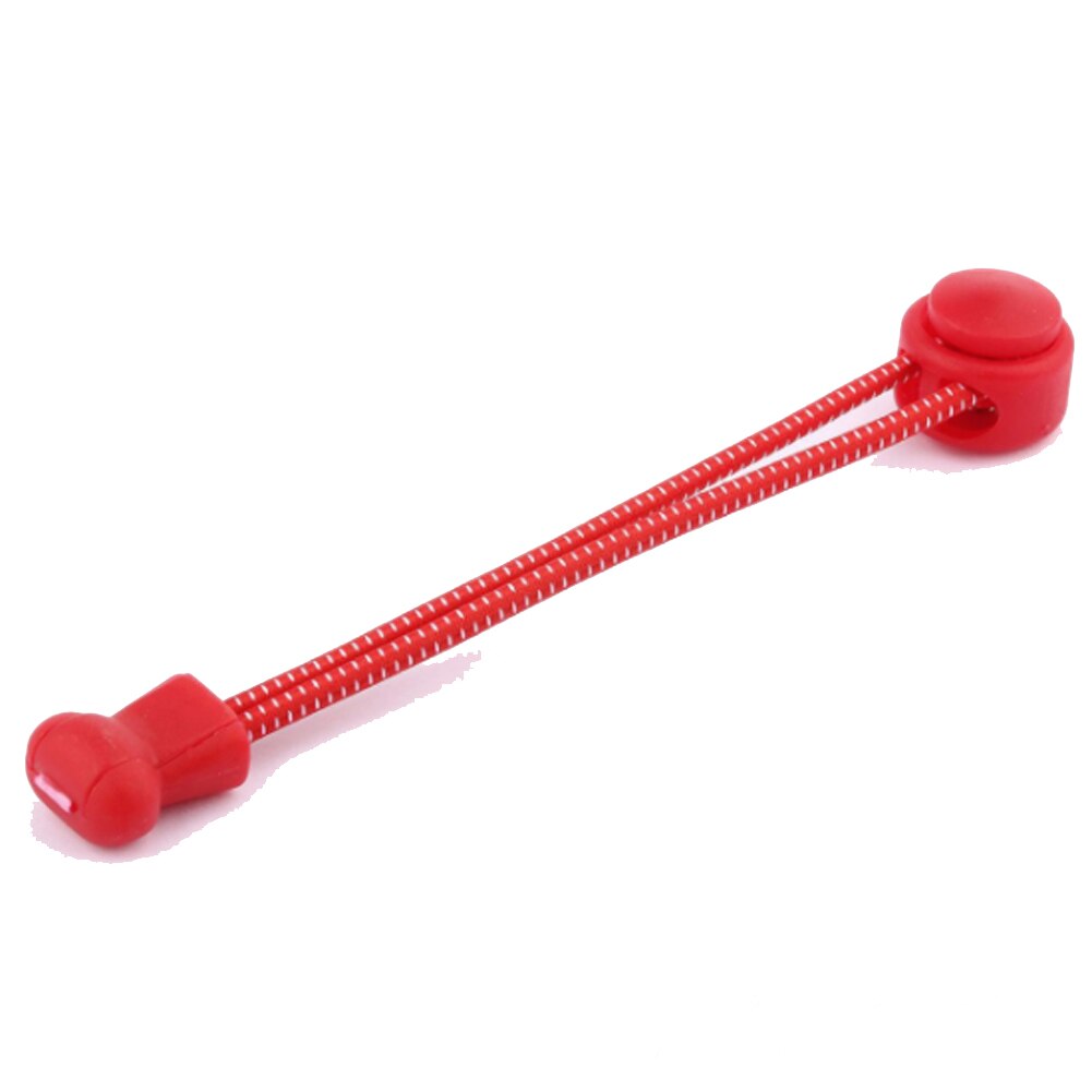 1pc 19 farger sneaker skolisser elastisk uten knyte sko lisser strekk låse sent lisser rask gummi rund skolisser: Rød