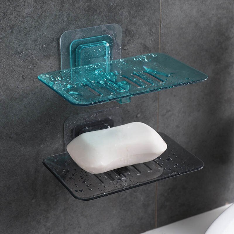 Shower Soap Box Plastic 1PC Bathroom Tray Accessories Tray Holder Wall Mounted Soap Storage Plate Soap Dish Non-slip
