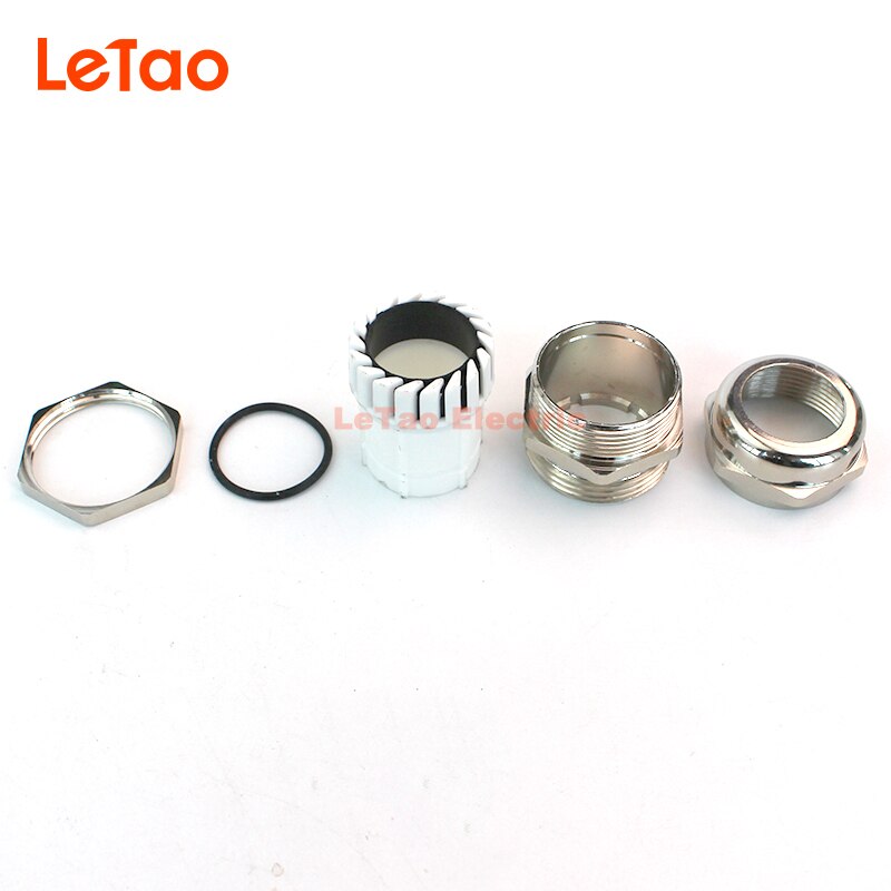 1pc PG42 Brass nickel plated threaded cable gland Waterproof metal connector IP68 cable entry electrical joint for32-38mm