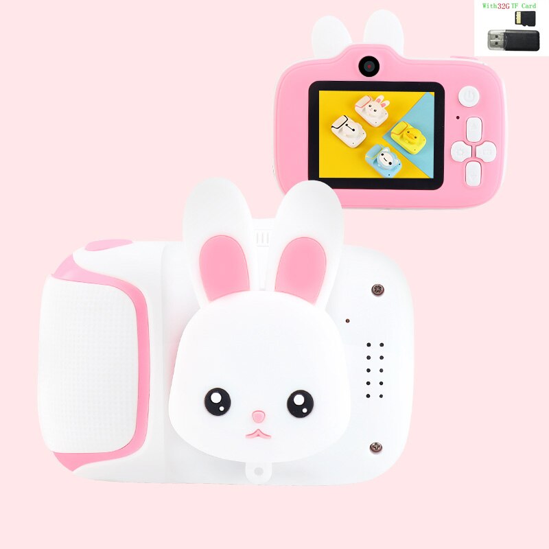 Mini Cartoon Kids Camera Creatieve Kinderen Camera Hd Digitale Camera Draagbare 1080P Camera Voor Kinderen Verjaardag Kerst Cadeau: With 32G Card