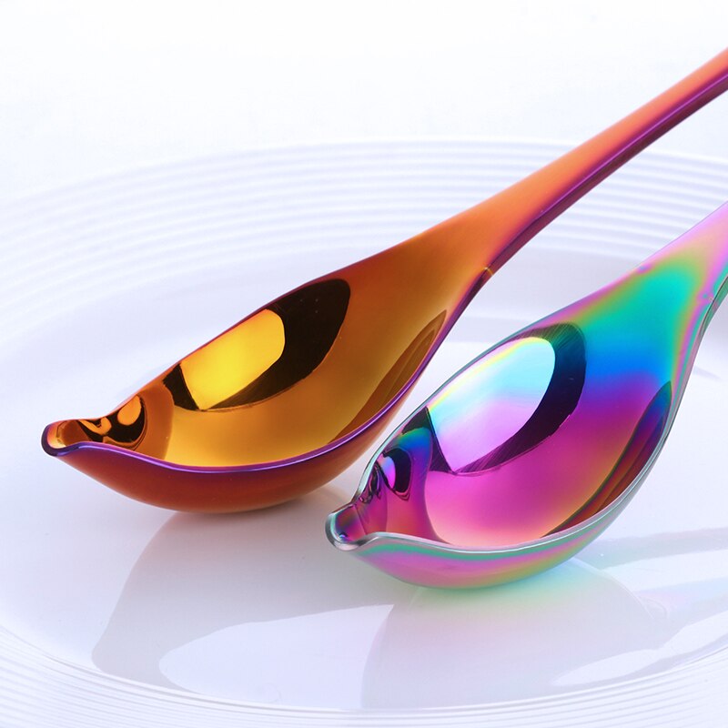 Kleurrijke Saus Lepel Waterdrop Soep Scoop Tapered Uitloop Vorm Olie Lepel Honing Ijs Cake DIY Keuken Bakken Gebak Gereedschap
