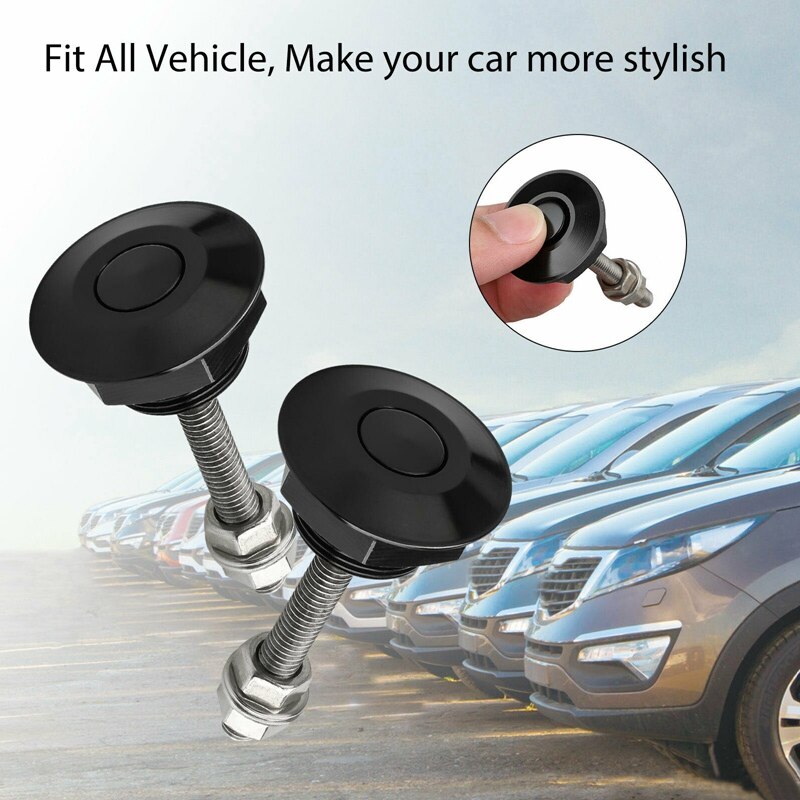 4Pcs Quick Release Push Hood Latch Button Car Pin Bonnet Lock Bumper Clip Latches
