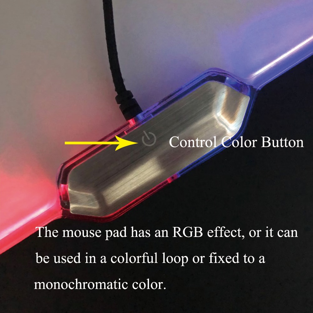 XIBTER Producten Aanbevelen De RGB Game Licht Muismat, 310*240mm Kan Zeven Kleur Cyclus Kan Ook Vaste In monochroom.