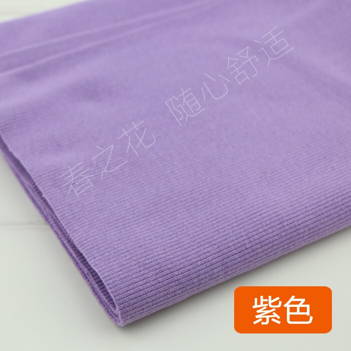 20X 100cm 2x2 Cotton knitted rib cuff fabric stretchy cotton fabric for DIY sewing clothing making accessories fabric: Purple
