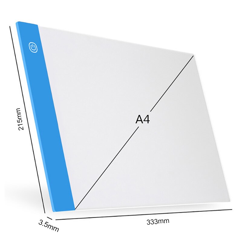 A3/A4/A5 LED Drawing Boards Tracing Board Copy Pads LED Drawing Tablet Plate Art Writing Table Three Dimming Artcraft Light Box: A4 Blue