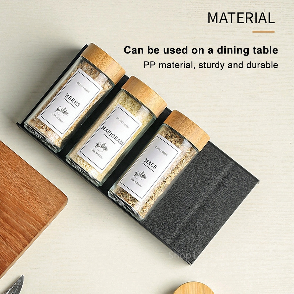 Cajón estantes de especias para cocina, estante de especias ajustable de 4 capas para tarros de especias, estante para condimentos, armario, despensa, organizador de cocina
