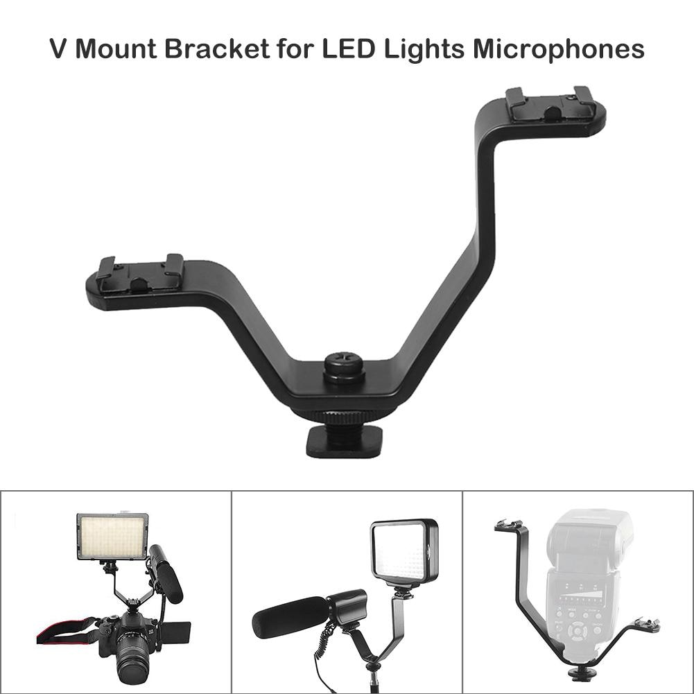 Mount Bracket Skillful Manufacture Portable Camera Triple Shoe V Mount Flash Bracket for LED Lights Mic Monitor