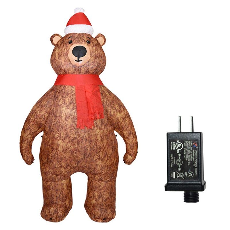 2.1m oppustelig bjørn model ledet luftblæser udendørs have legetøj jul fest ornament dekoration: 5 ac 902069- us