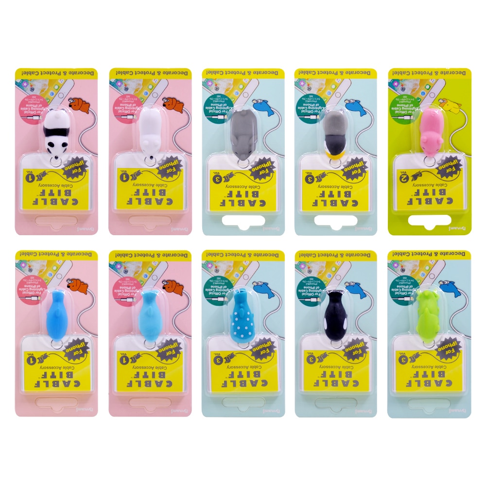 CHIPAL Cute Bites Animal Cable Protector for iPhone USB Charger Cable Organizer Cartoon Wire Winder Bite Chompers Phone Holder