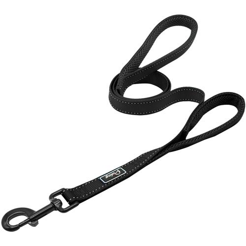 Conjunto de Correa y arnés reflectante sin tirones para perro, chaleco para mascotas de plomo para perros pequeños y grandes, Perfecto para el entrenamiento diario XXS-L caminar: M / Black Leash