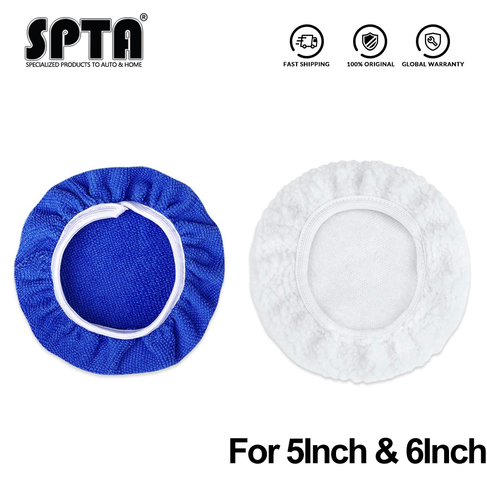 SPTA Multi Größe Polieren Motorhaube Puffer Pad Mikrofaser Motorhaube Pad Abdeckung für Autolack Pflege Wachsen 5 stücke/8 stücke Polnischen Rabatt Hauben: 2Stck Motorhaube / L (Pro 9-10Zoll Pad)