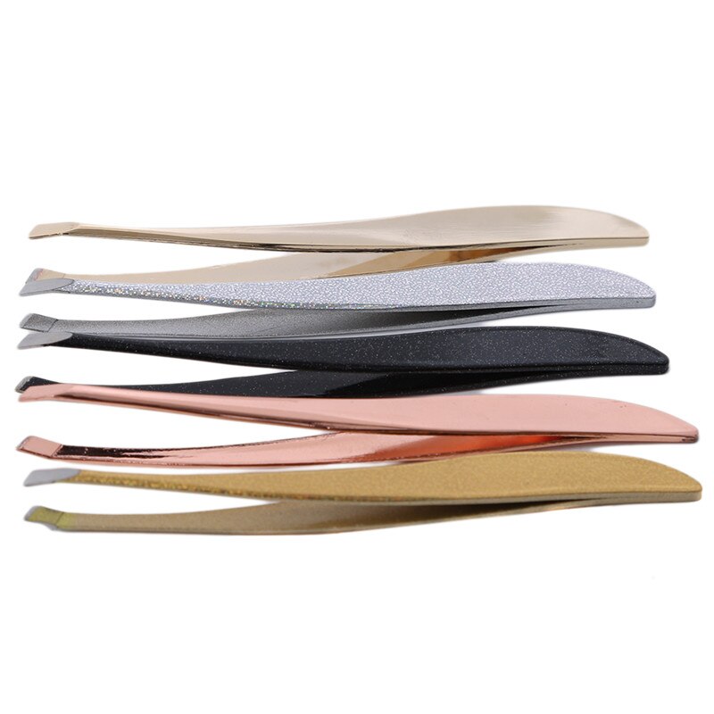 1pc roestvrijstalen pincetten, wenkbrauw-, gezichts- en neushaarverwijderaar