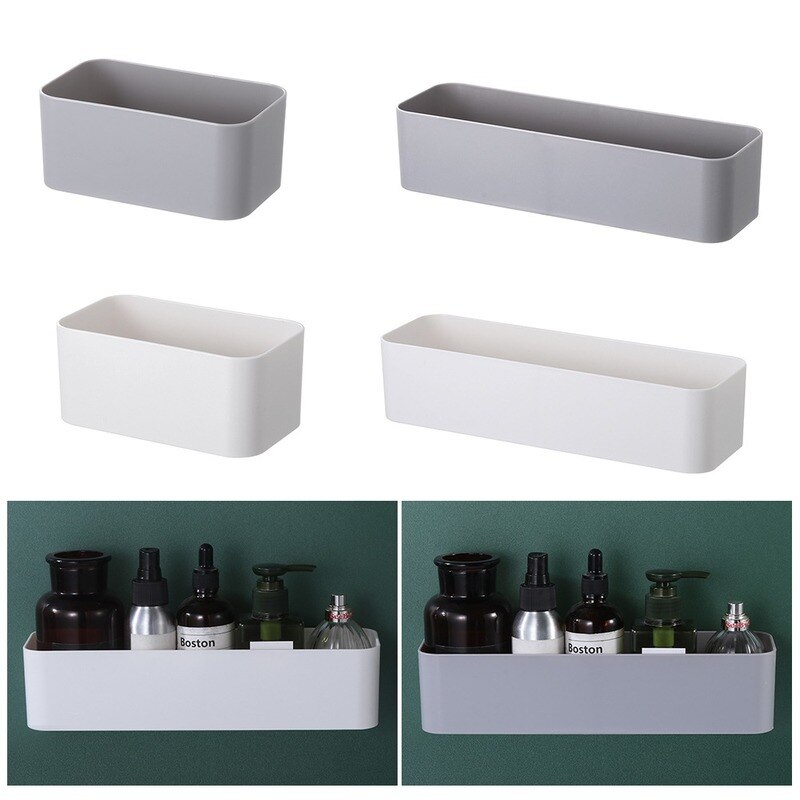 Boîte de rangement murale en plastique, support de télécommande, décoration de la maison, boîte de rangement de cosmétiques, support mural