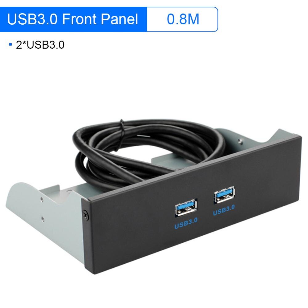 Desktop Chassis Front Panel USB Hub Connector Adapter 2 Port USB 3.0 5.25 inch Computer Case CD ROM Drive Bay Front Panel: 4