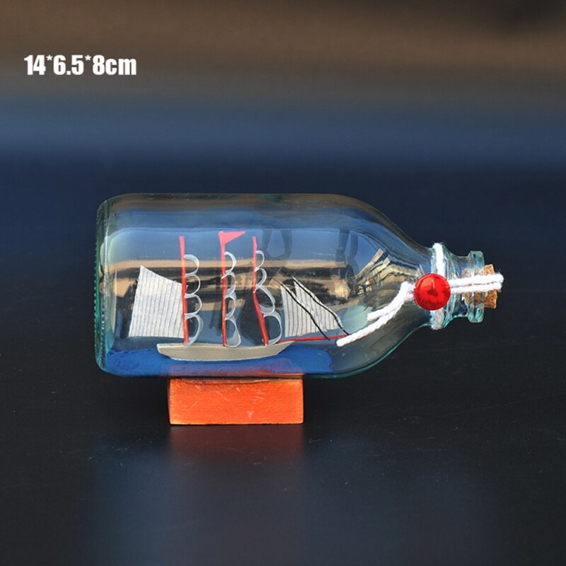 Mediterranean Style Mini Ship Boat Glass Bottle Sailing Vessel With A Beautiful Meaning Home Decor
