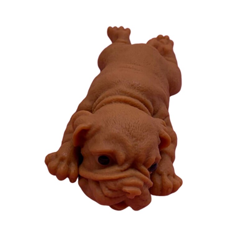 Anti-stress mignon chiot peluche carlin guérison plaisir Kawaii Anti-Stress jouets: Brown