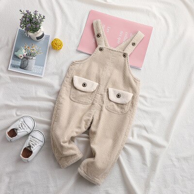 Kinderoveralls herfst baby jongens en meisjes koreaanse stijl corduroy overalls baby jumpsuits kinderen jongens casual bodysuit