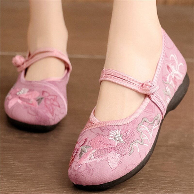 THEAGRANT Style ethnique chaussures femme printemps automne chaussures décontractées Mary Janes doux brodé chinois chaussures plates traditionnelles WFS3076