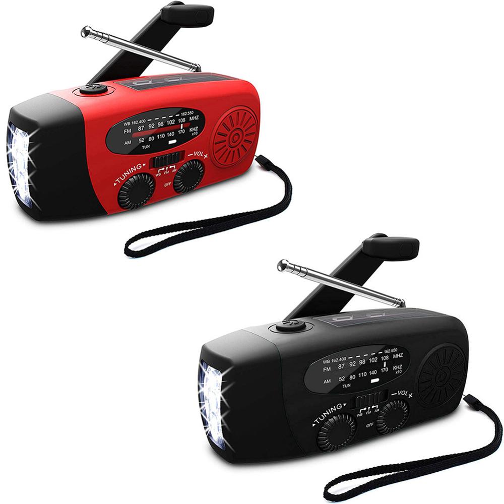 Multifunctionele Draagbare Radio Hand Crank Solar Crank Dynamos Aangedreven & Usb Opladen Fm Am Wb Weer Radio Met Led Zaklamp