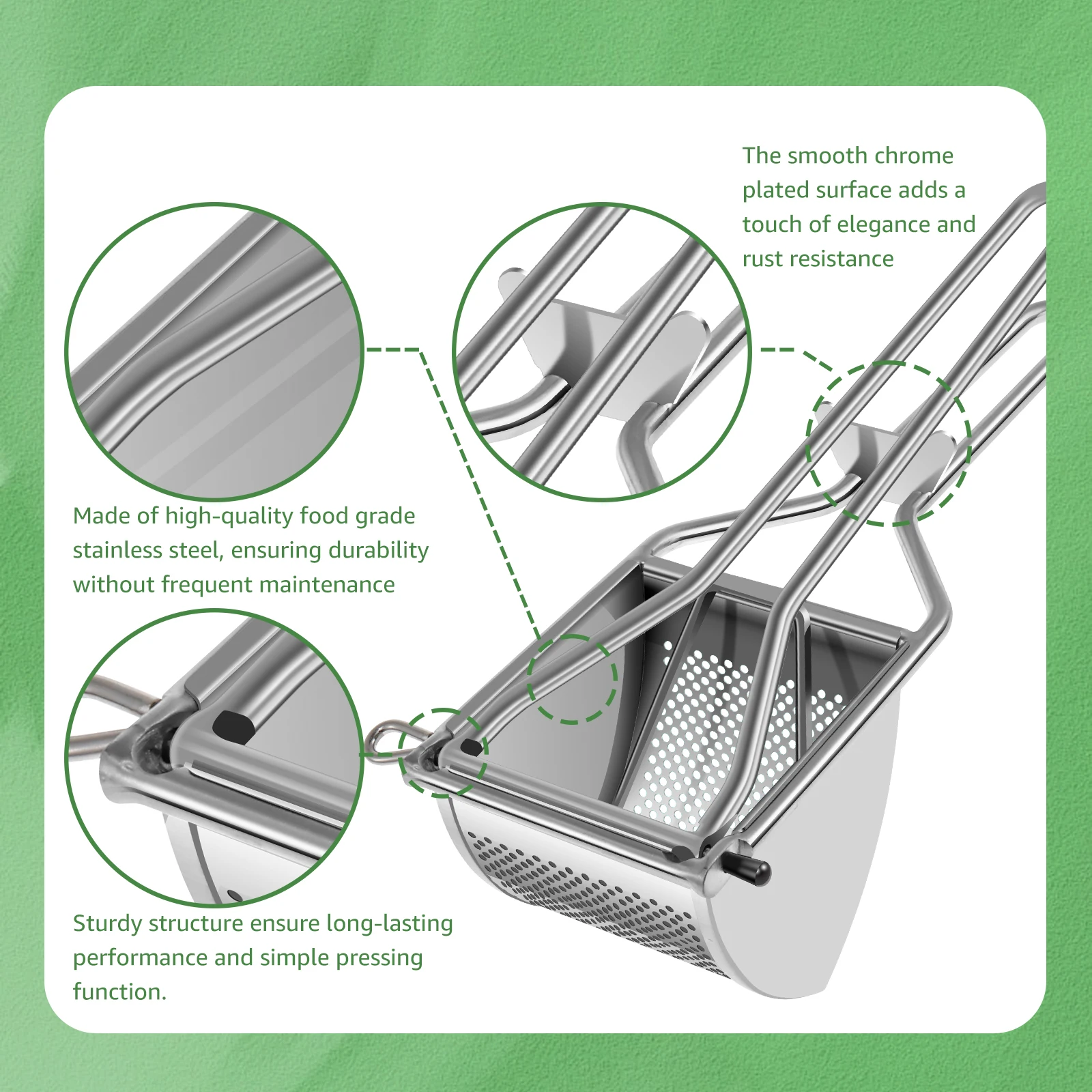 Citroenpers, roestvrijstalen handpers voor citroenen, citrus, sinaasappelen en andere fruit Arbeidsbesparende keuken, handmatige sapcentrifuge