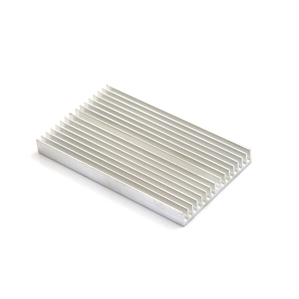 1pcs 100x60x10mm Aluminum Cooler Radiator Heat Sink Heatsink Silver Tone Grandado 6285