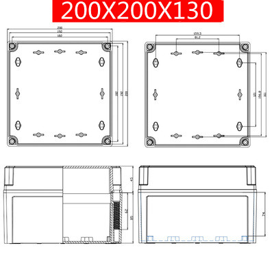 Outdoor Waterproof Case Enclosure Electronic ip67 Project Instrument Case Electrical Project Box ABS Outdoor Junction Box: black
